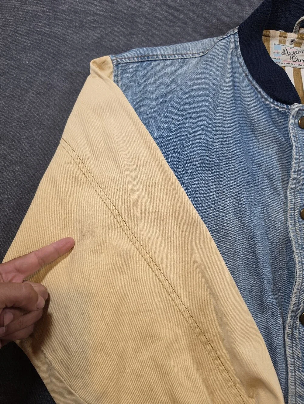 Vintage 90s University of Minnesota Golden Gophers Denim Varsity Bomber Jacket